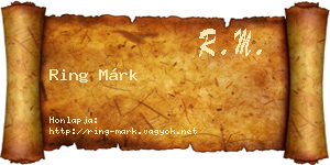 Ring Márk névjegykártya